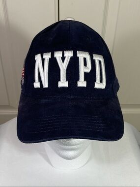 Colosseum NYPD Navy Cap with Red & White American Flag Patch